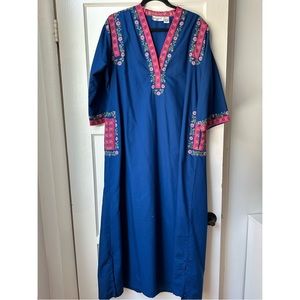 Vintage Caftan with Embroidery Detail + Pockets